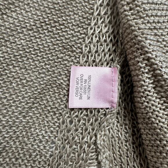 CALYPSO ST. BARTH Tan Linen Open Long Cardigan Size Large Womens Coastal Sweater - Picture 7 of 10